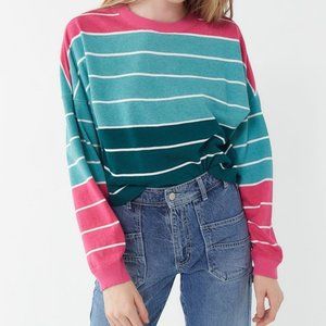 UO Angie Striped Crew-Neck Crop Top